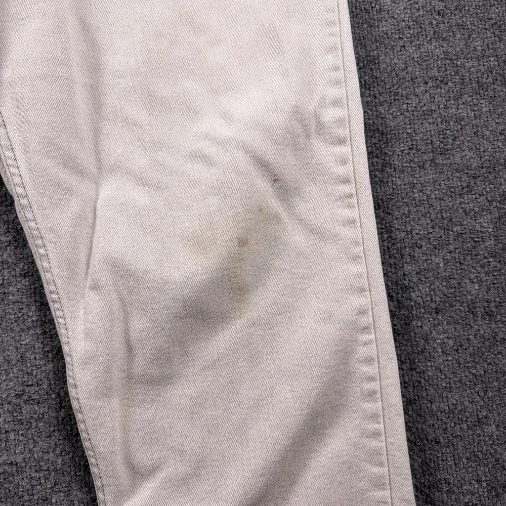 Vintage Levi's 554 Flex Jeans Mens 42x28 White Straight Leg Made in USA Denim 98